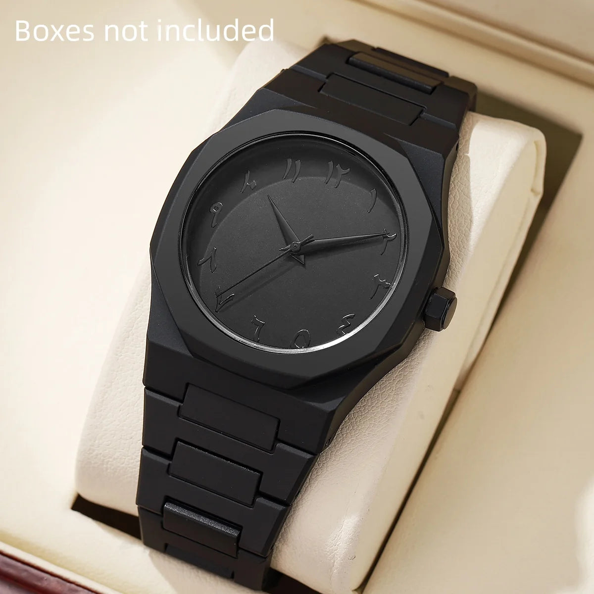 Modern Minimalist Personality Creative All-black Men's Watch Arabic Digital Sports Leisure Quartz Watch Unique Design Watch