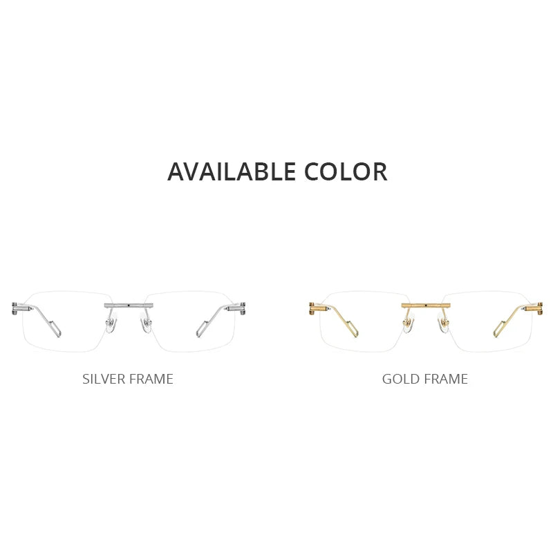 HEPIDEM Alloy Glasses Frame Men Luxury Famous Brand Design Retro Vintage Square Eyeglasses Rimless Spectacles Frameless Eyewear