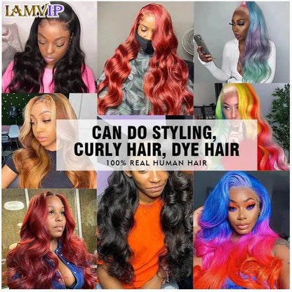 250% 30-36inch Body Wave 13x6 Hd Frontal Human Hair Pre-plucked Lace Brazilian Remy 13x4 Front Wig 4x4 Closure With Hd Full Lace