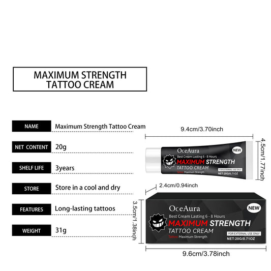 20g Maximum Strength Tattoo Aftercare Cream Moisturizing Skin Barrier Repair Care Aloe Vera Calming Gel Tattoo Soothing Cream