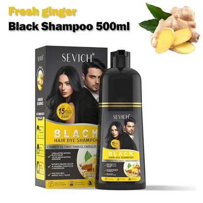 Green Apple Black Hair Dye Shampoo 500ml Diy Herbal Coloring Hairs Instant Gray To Black Instant Coloring Shampoo For Women&Men