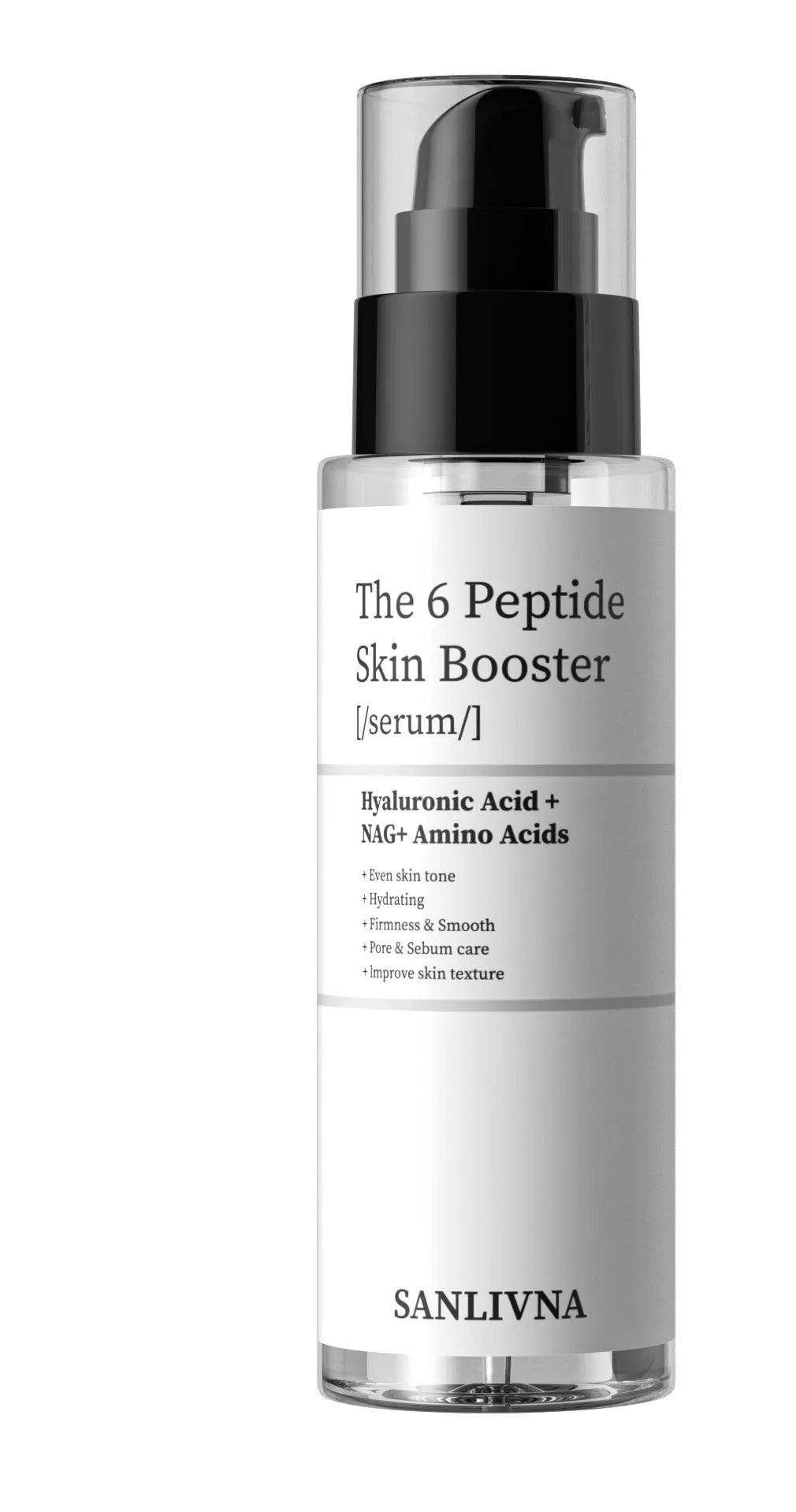 Sanlivna Korean Skincare 6 Peptide + 1% Retinol Duo - Plant Squalene Set for Wrinkles & Hydration
