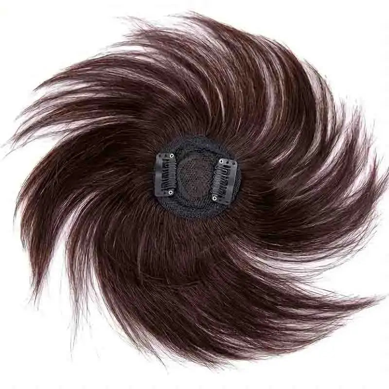Thick Human Hair Topper Invisible Breathable Straight Hair Topper Clip-in Hair Topper for Hair Loss