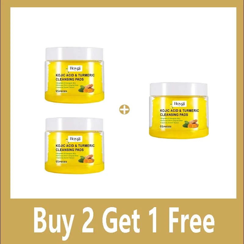 Turmeric Kojic Acid Cleansing Pads Exfoliating Pads Removing Dead Skin Shrink Pores Smooth Brightening Skin Face Cleansing
