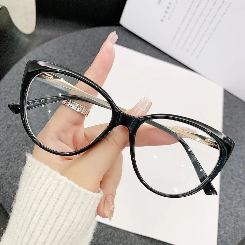 Cat Eye Shape Eyeglass Frames TR90 Material Blue Light Blocking Women's Frame Glasses Vintage Retro Style Eyeglasses