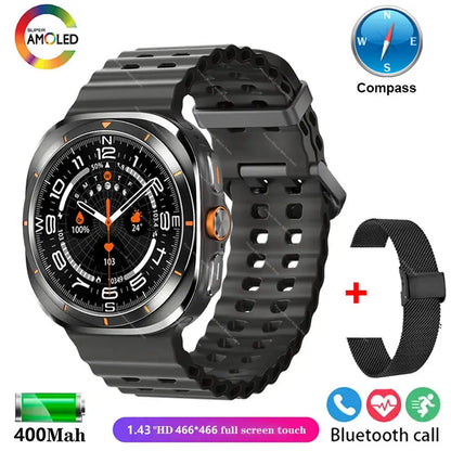 2025 New Watch Ultra Official Original Smartwatch 47mm AMOLED ChatGPT GPS NFC Compass Clock Bluetooth Call Smart Watch Men Women