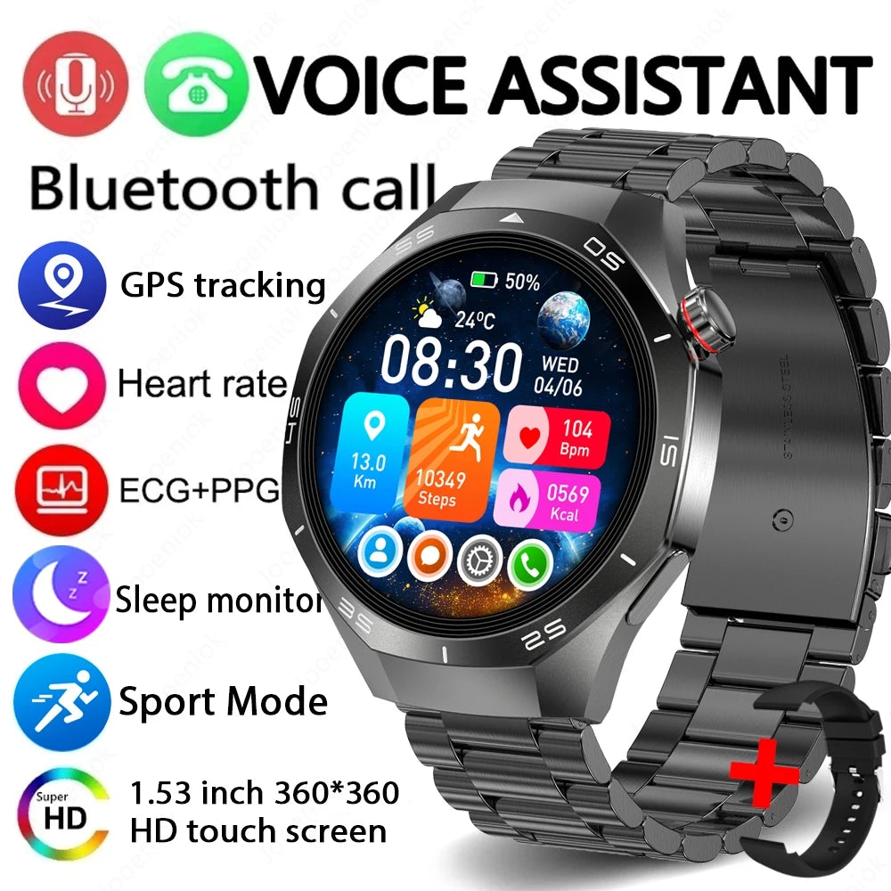 2025 NEW Watch GT5 PRO Smartwatch GPS Motion Trajectory HD Screen Bluetooth Call NFC Men Smart Watch Outdoor Sport Watches Men