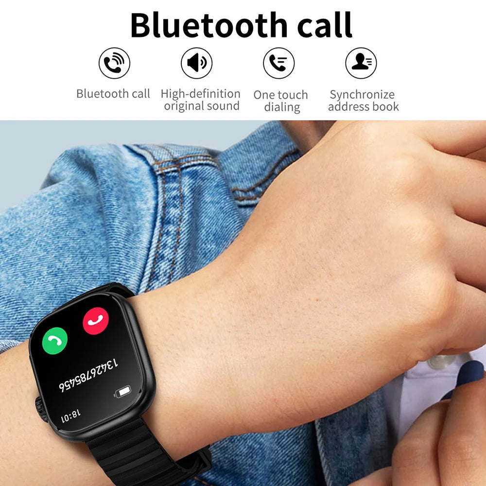 Man Smart Watch Flashlight Temperature Monitor Bluetooth Call Smartwatch Fitness Clocks Waterproof Watches for Women Xiaomi 2025