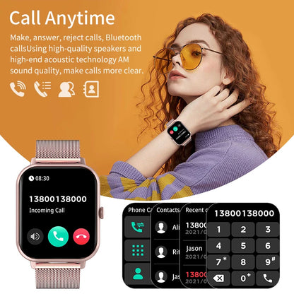LIGE Women Smartwatch Bluetooth Answer Call Voice Assistant Whatsapp Reminder Men Smart Watch Sports Fitness Waterproof Watches