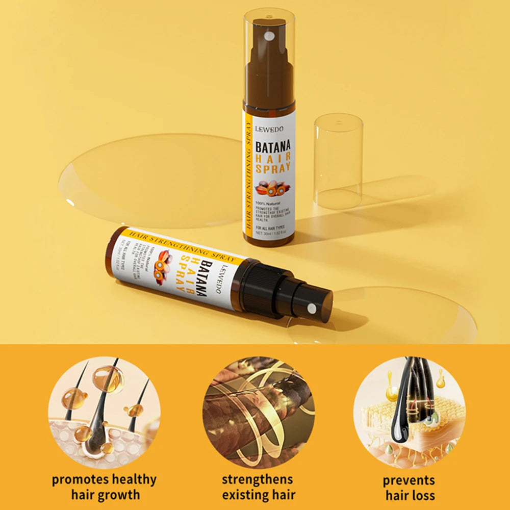 Organic Batana Oil Anti-Hair Loss Spray Anti-Breakage Deep Moisturizing Hair Growth Essence Oil Spray For Men Women Hair Care