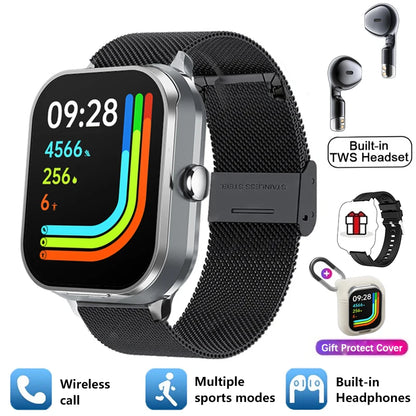 2024 New NFC Smart Watch TWS 2-in-1 Bluetooth Earphones Bluetooth Call Movement Track Tracker Men's and Women's Smart Watches