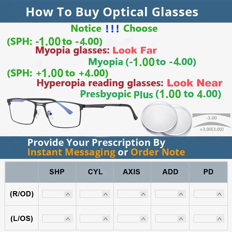 Men Rimless Prescription Glasses Reading Myopia Optical Lenses Eyewear Women Blue Light Blocking Titanium Metal Eyeglasses Frame
