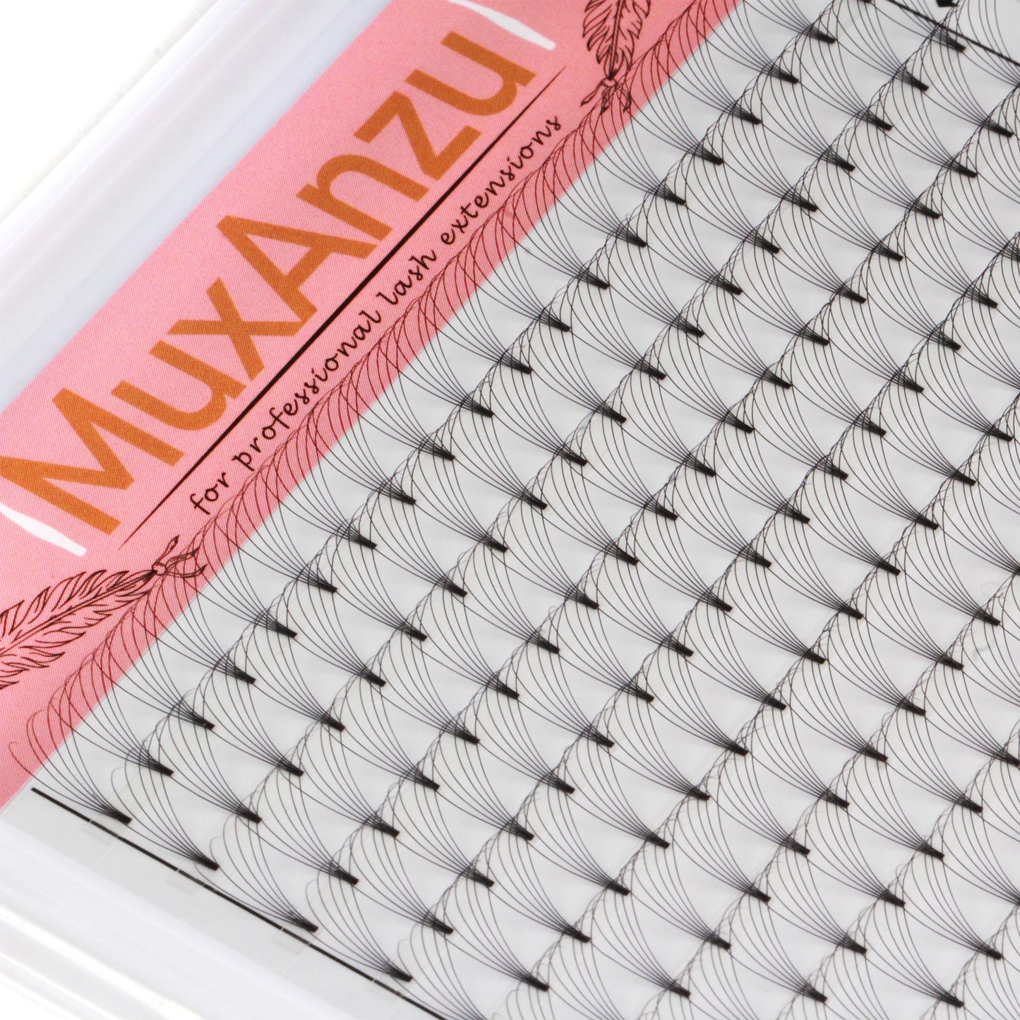 MuxAnzu Eyelash Extension Premade Lash Fans Short Stem Ultra Dark Black 3D/4D/5D/6D Makeup Wide Russian Volume cils