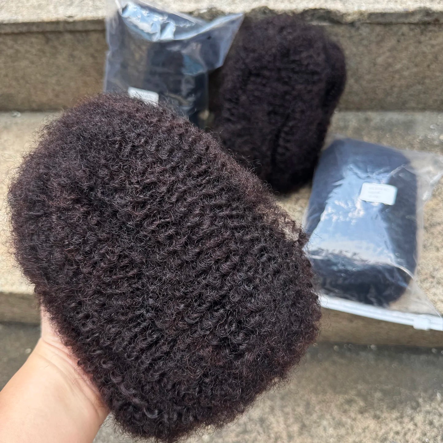 10-18 Inches Afro Kinky Bulk Human Hair Natural Color Bulk Human Hair Remy Hair Bundle Bulk Hair for Braiding Hair Extensions