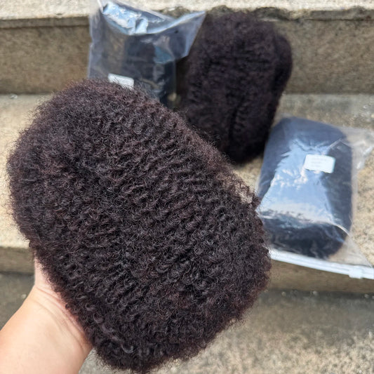 10-18 Inches Afro Kinky Bulk Human Hair Natural Color Bulk Human Hair Remy Hair Bundle Bulk Hair for Braiding Hair Extensions
