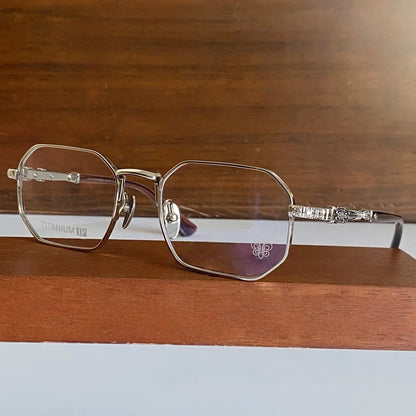 2025 New Fashionable Pure Titanium Women's Glasses Frame Men's Retro Square Myopia Anti Blue Light Optical Prescription Eyeglass