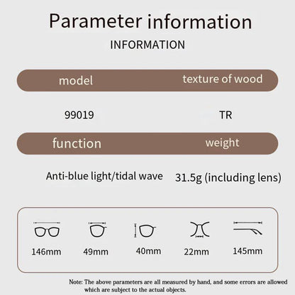 Classic Vintage Glasses Frame Men Women Ultralight TR90 Square Spectacles Frame Anti Blue Light Optical Eyeglasses