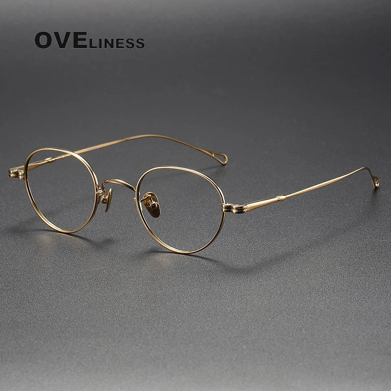 Pure Titanium Glasses Frame men Women Vintage Round Brand Design Eyeglasses Frame male New Titan Eyewear High Quality spectacles