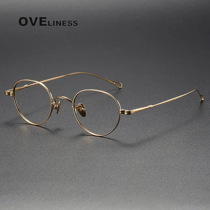 Pure Titanium Glasses Frame men Women Vintage Round Brand Design Eyeglasses Frame male New Titan Eyewear High Quality spectacles