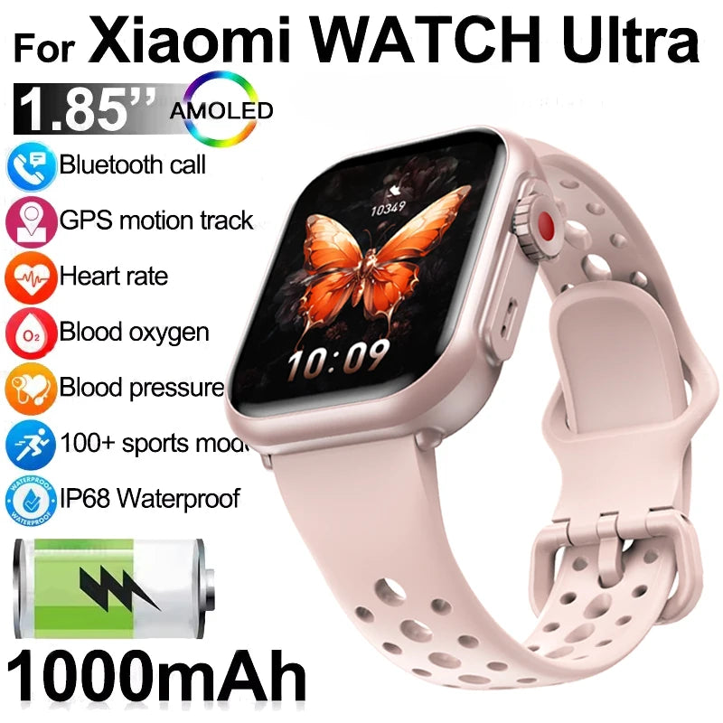 1000mAh Battery Smart Watch Women 1.83" HD Display Bluetooth Call IP68 Waterproof Fitness Tracker Heart Rate Smartwatch Men