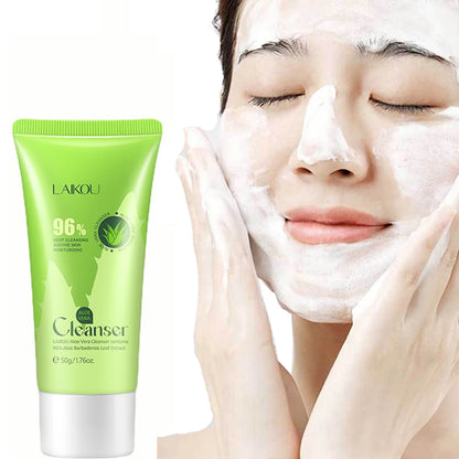 50g Aloe Vera Facial Cleanser Shrink Pores Oil Control Moisturizing Acne Anti Aging Wrinkle Hydration Cleansing Face Skin Care