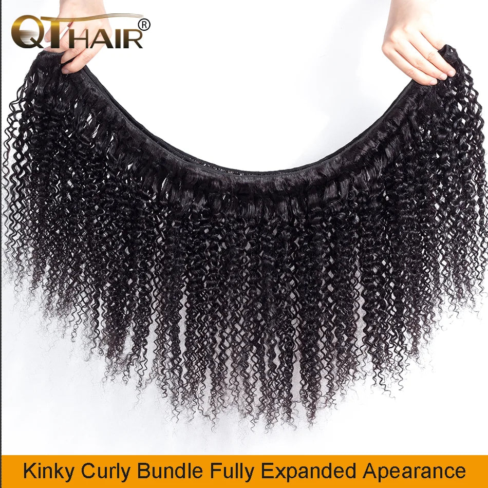Mongolian Kinky Curly Human Hair Bundles 1/3/4 Pcs Remy Human Hair Weave Bundle Kinky Curly Bundles Natural Color Hair Extension