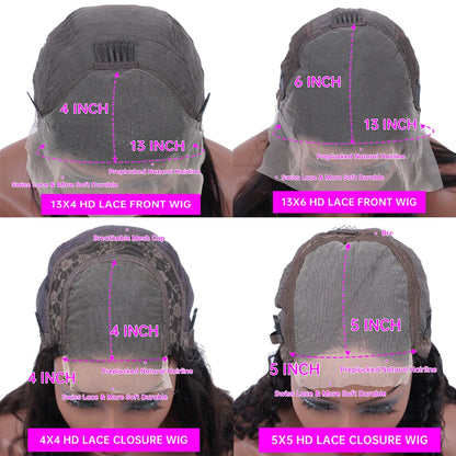 Chocolate Brown Body Wave Lace Front Wig Transparent 13x6 HD Lace Frontal Wigs Preplucked Colored Human Hair Wigs 4x4 5x5 13x4