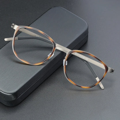Denmark Designer Screwless Eyewear Pure Titanium Square Vintage Eyeglasses Frame Men Full Frame Prescription Eyeglasses Frames