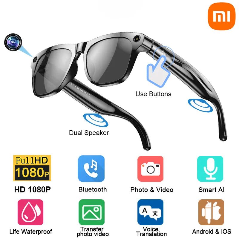Xiaomi Fashion AI 100MP Camera Smart Glasses Waterproof Bluetooth Call Playing Music Smart Glasses Identify Pictures Use ChatGPT