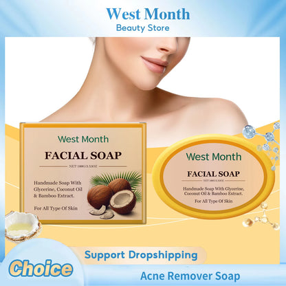 Acne Remover Soap Cleansing Oil Control Shrink Pores Brightening Smoothing Glow Moisturizing Anti Blackhead Pimples Facial Soap