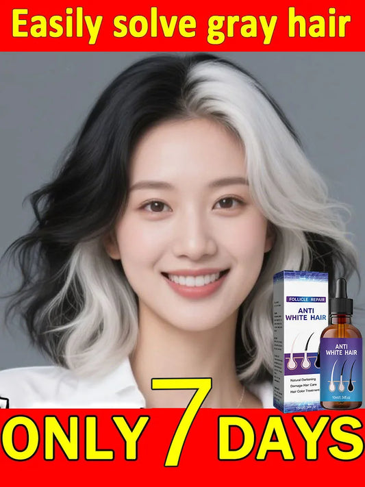 24 NEW White To Black Gray White Hair Serum Natural Color Repair Nourish Essence Anti-gray Care for Men Women