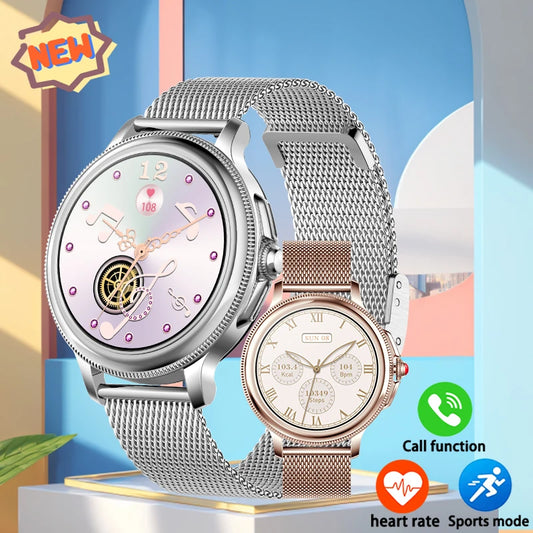 2025 New Women's Smart Watch 1.2-inch Full Circle Full Touch Screen Heart Rate Sleep Monitoring Built in Multi sport Mode Watch