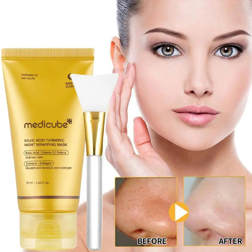 Medicube Collagen Peel off Mask Deep Cleansing Pores Oil Control Turmeric Wrapping Night Face Mask for Brightening Rejevenation