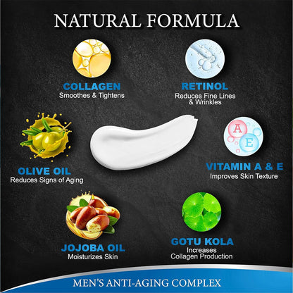 Men's Face Cream Moisturizer Anti Aging Cream For Men, Collagen, Retinol & Hyaluronic Acid Day & Night Cream Anti Wrinkle Facial