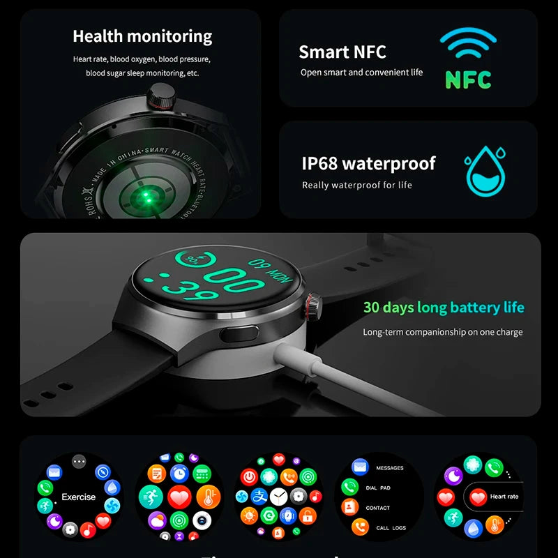 2025New For Huawei Watch4 PRO Smart Watch Men Ms.Watch 4 Pro HD Screen Bluetooth Call NFC GPS Heart rate waterproof SmartWatch