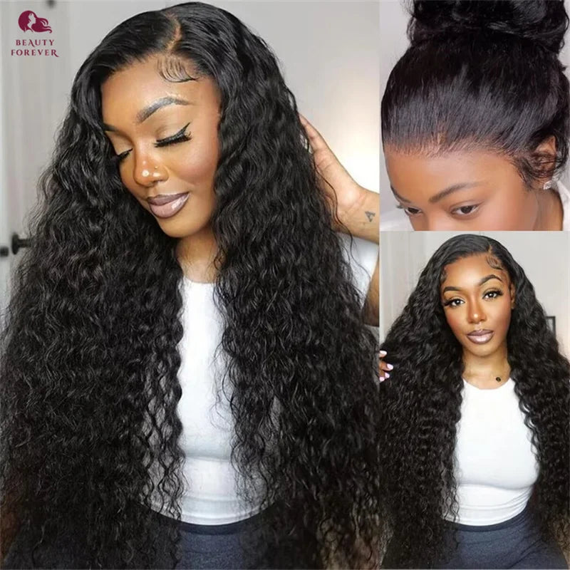 Beautyforever 13x4 Lace Frontal Glueless Human Hair Wig Water Wave 7x5 Bye Bye Knots Glueless Wig With Drawstring Ready to Wear