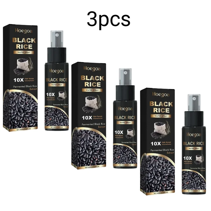 Black Rice Water Hair Growth Spray Deep Nourishing Prevent Loss Strengthen Hair Scalp Care Solution For Dense Hair Serum Product