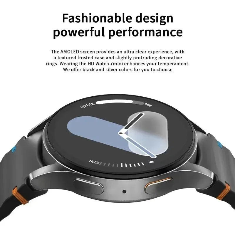 New Original Watch 7 Mini Smart Watch Men Women GPS Sports Track AMOLED HD Screen BT Call healthy motion Smartwatch For Android