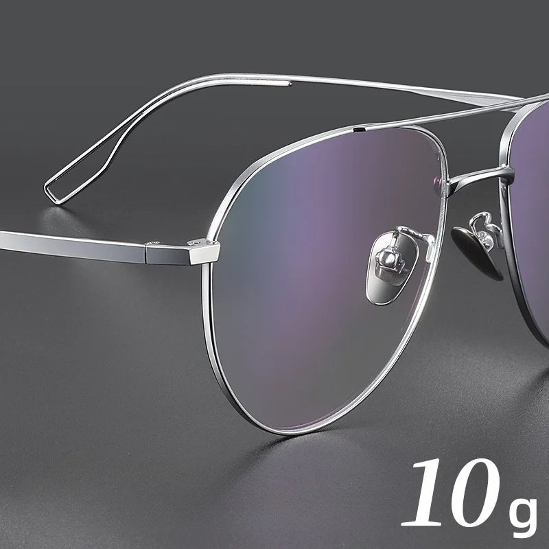 DIEDESEE Ultra Light Titanium Frame Anti blue Light Men's Eyeglass Frame Retro Large Face Optical Prescription Eyeglass Frame