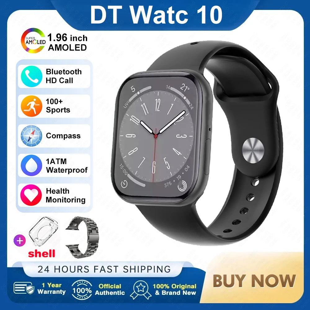 2025 For IOS GPS NFC Watch 10 Smart Watch Men HD AMOLED Memory Music 3D Surround Bluetooth Call Waterproof Smartwatch Woman