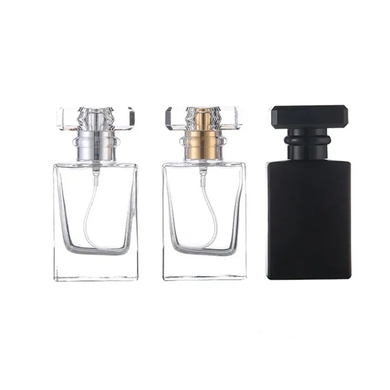 1/3/5pcs 30/50/100ml Perfume Bottle Glass Frosted Square Portable Pressed Fine Spray Aromatherapy Separate Bottle Wholesale