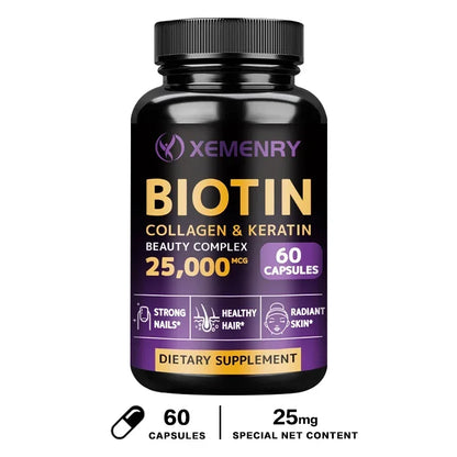 Biotin + Collagen + Keratin Supplement - Helps Enhance Healthy Hair, Skin, Nails | Non-GMO