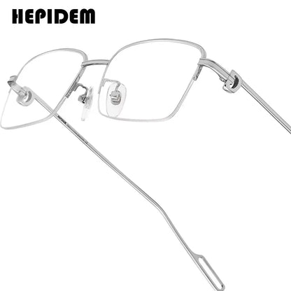 HEPIDEM Alloy Glasses Frame Men Luxury Famous Brand Design Retro Vintage Square Eyeglasses Rimless Spectacles Frameless Eyewear