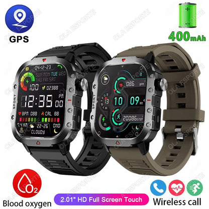 New Military GPS Smart Watch Men Flashlight Waterproof Outdoor Sport Tracker Bluetooth Call Smartwatch Man Women For Android IOS