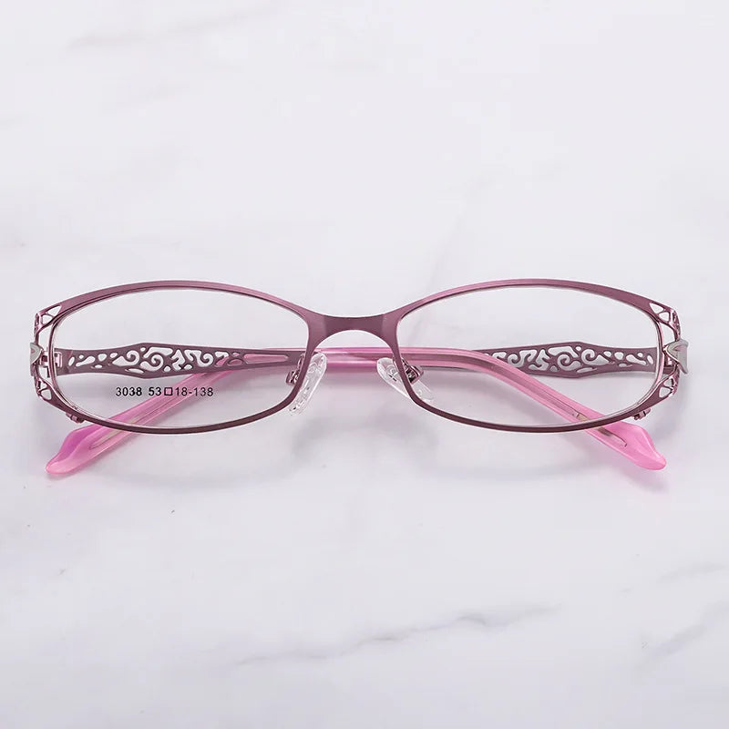 Women Prescription Optical Eyeglasses Frames with Golden Hollow Out Eyeglasses Frame With Flower Female Spectacle Eyewears 3038