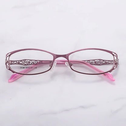 Women Prescription Optical Eyeglasses Frames with Golden Hollow Out Eyeglasses Frame With Flower Female Spectacle Eyewears 3038