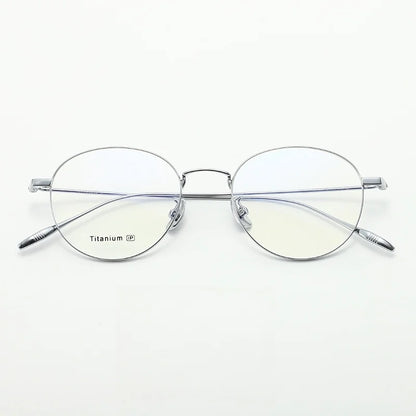 MOMOJA Round Retro Glasses Fashion Ultra Light Pure Titanium Spectacle  Frame New Men's and Women's Prescription Glasses TI0032