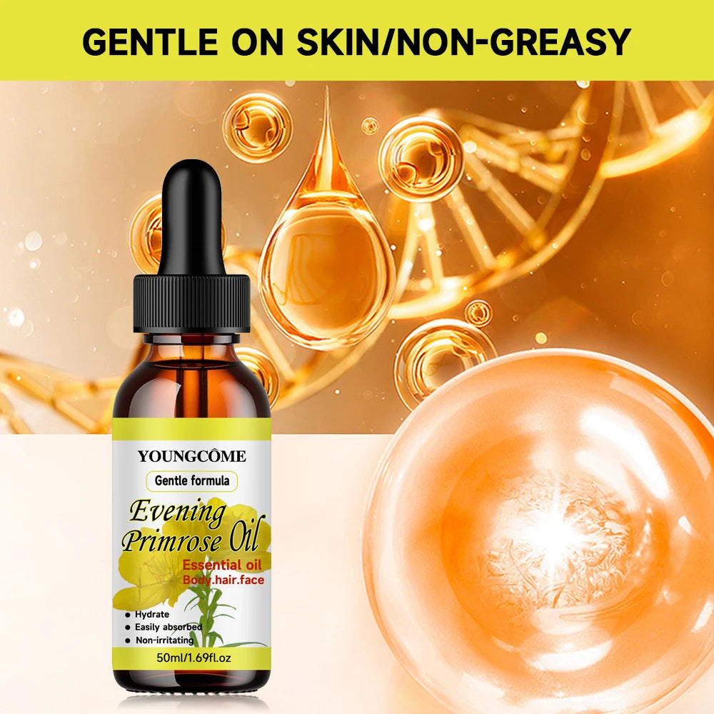 Natural evening primrose essential oil,Repairs Damaged Hair Improves HairQuality Moisturizes Hair Care oil DeepMoisturizing Care