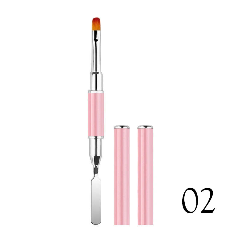 1Pcs Nail Tool Poly Nail Gel Brush PickerDesign Nail Brush and Spatula Stainless Steel Gel for Nails Extension Gel Brush