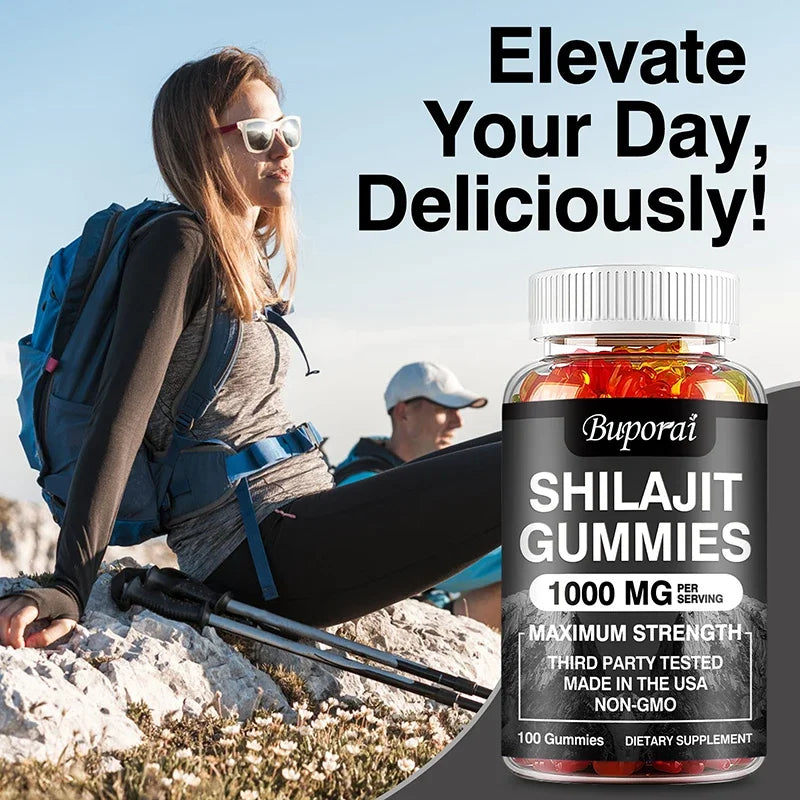 Shilajit Gummies - Energy Level, Memory and Focus Support Relieve Stress Overall Health